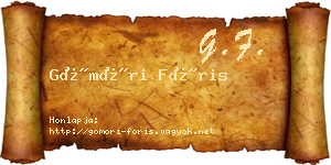 Gömöri Fóris névjegykártya